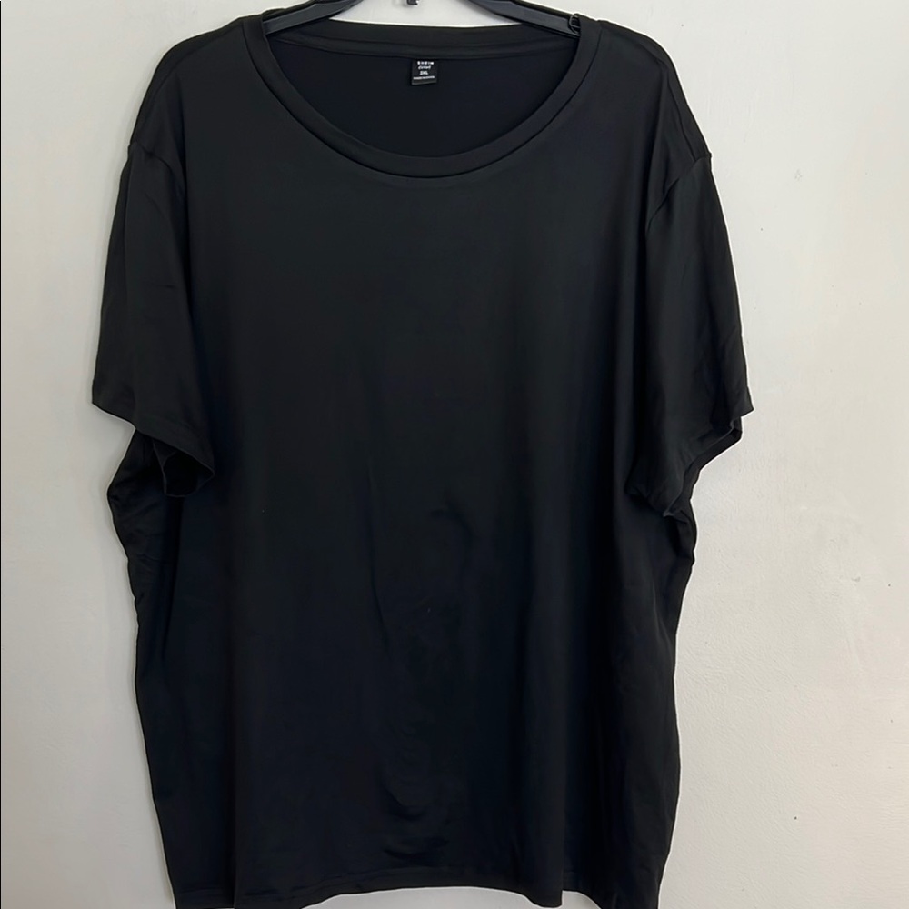 SHEIN Black Short Sleeve Tees Casual Essential